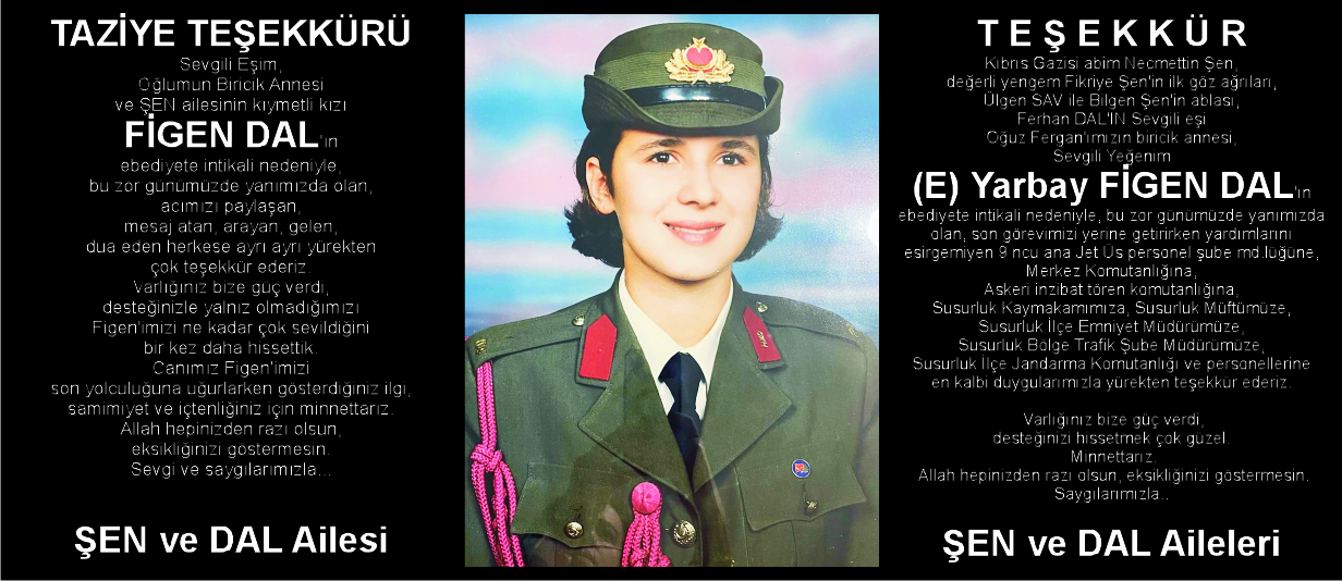 TAZİYE VE TEŞEKKÜR